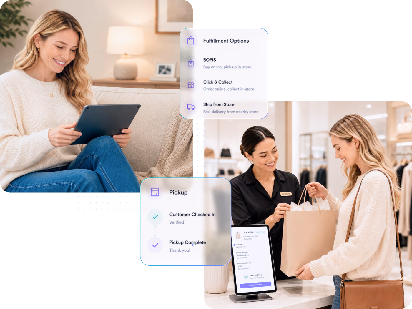 Enable buy online, pick up in-store (BOPIS), click-and-collect, ship-from-store and store-to-store fulfillment from a single platform that connects inventory and store operations.