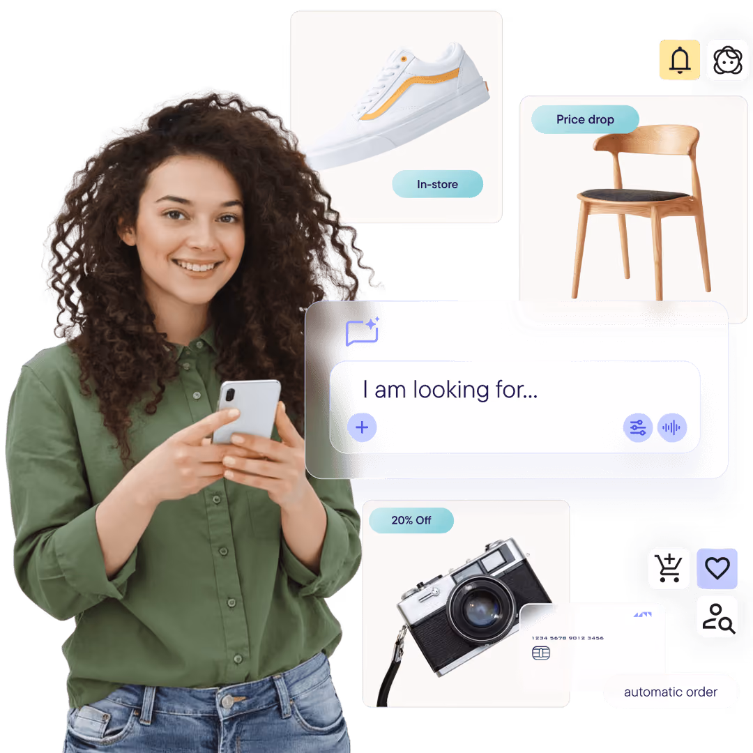 AI shopping agent finding products for a customer